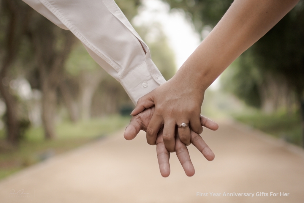 Couple holding hands walking