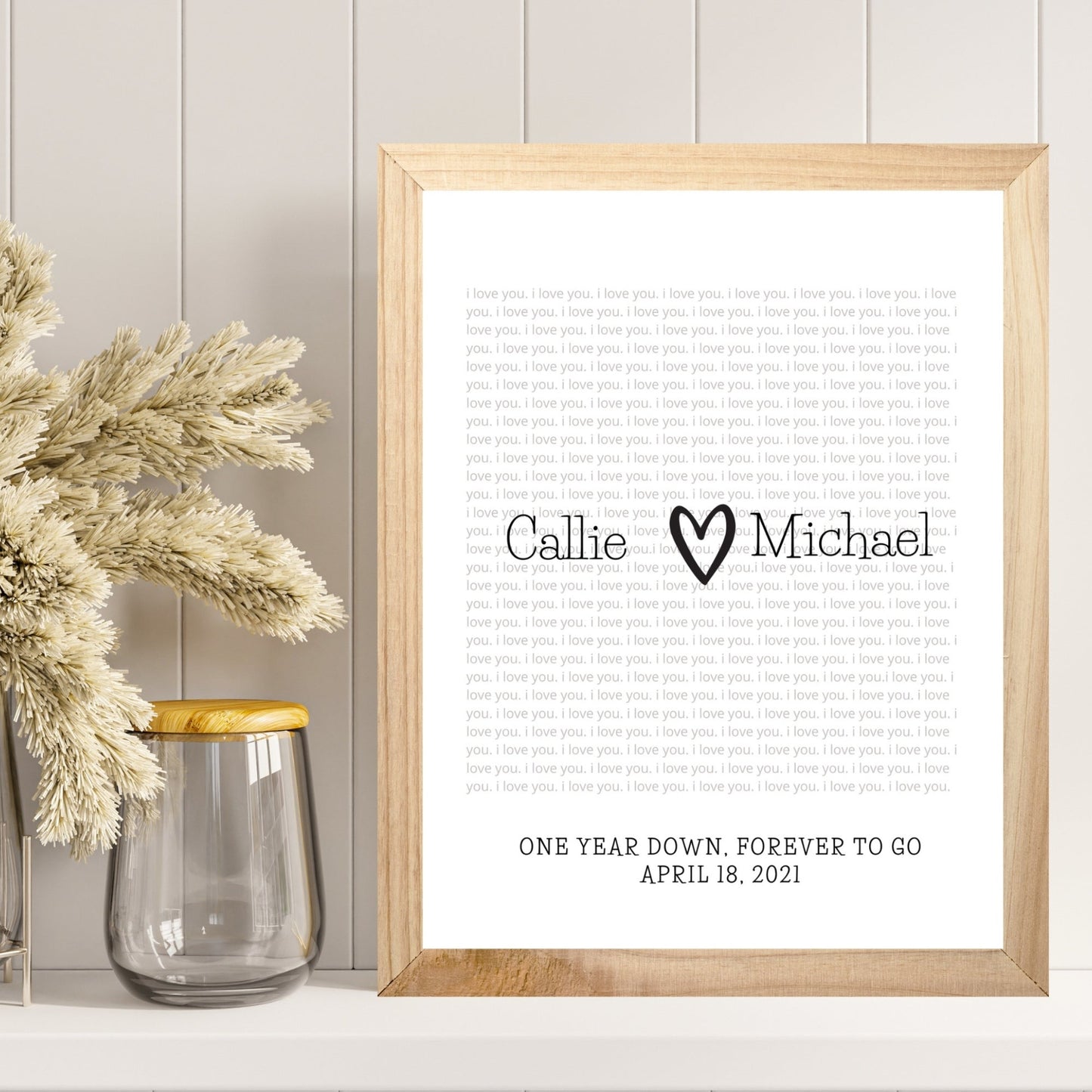 One Year Down Forever To Go Anniversary Gift - Customizable