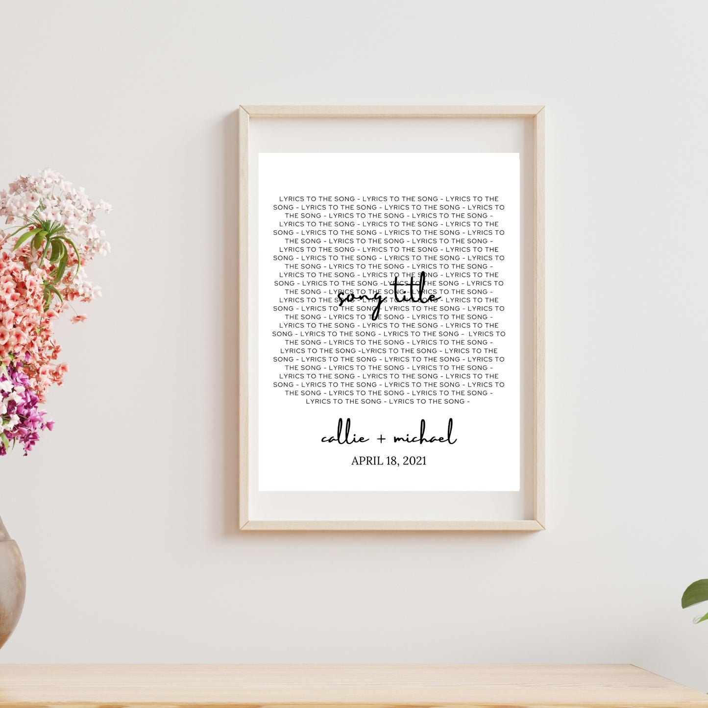 Song Title Anniversary Gift - Customizable