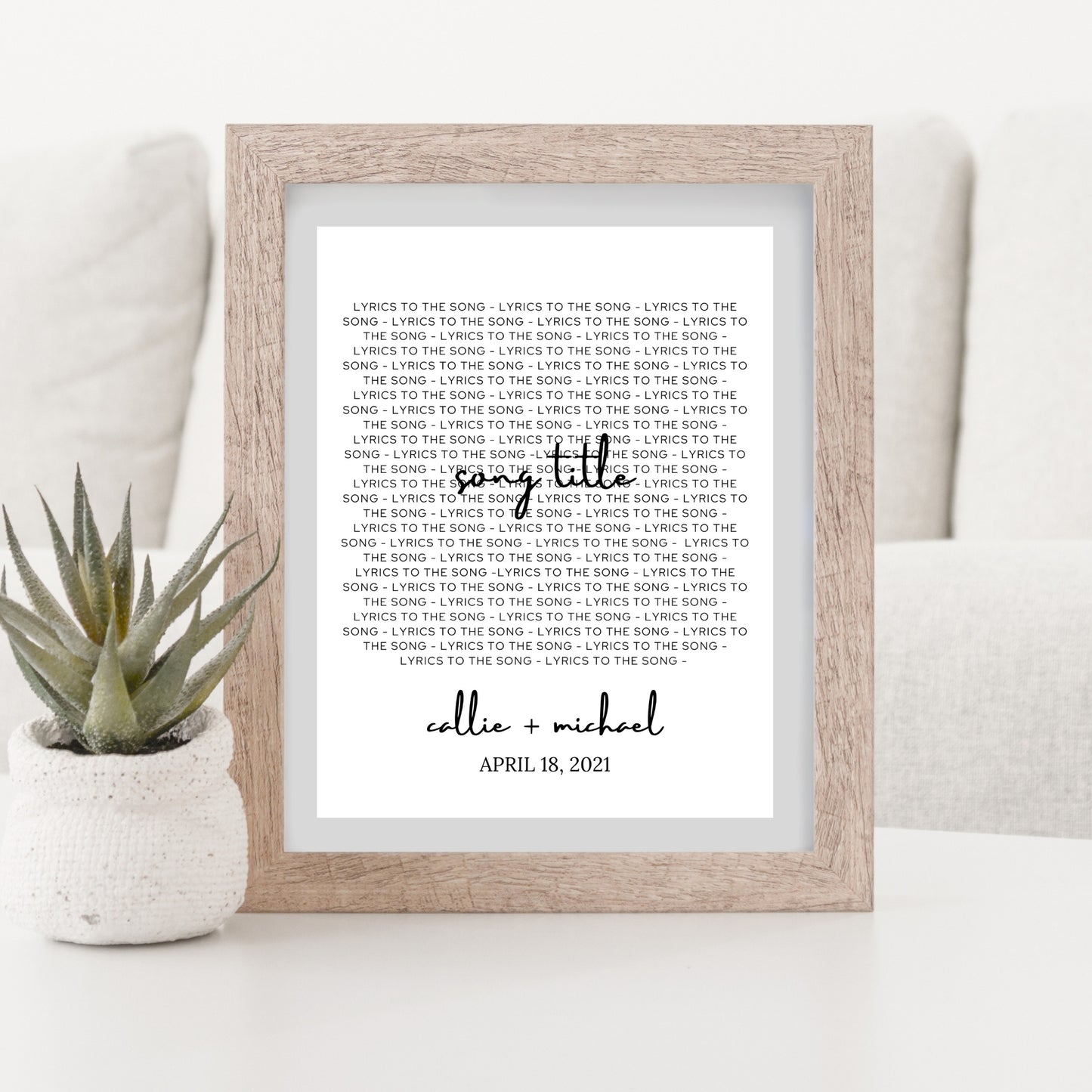 Song Title Anniversary Gift - Customizable