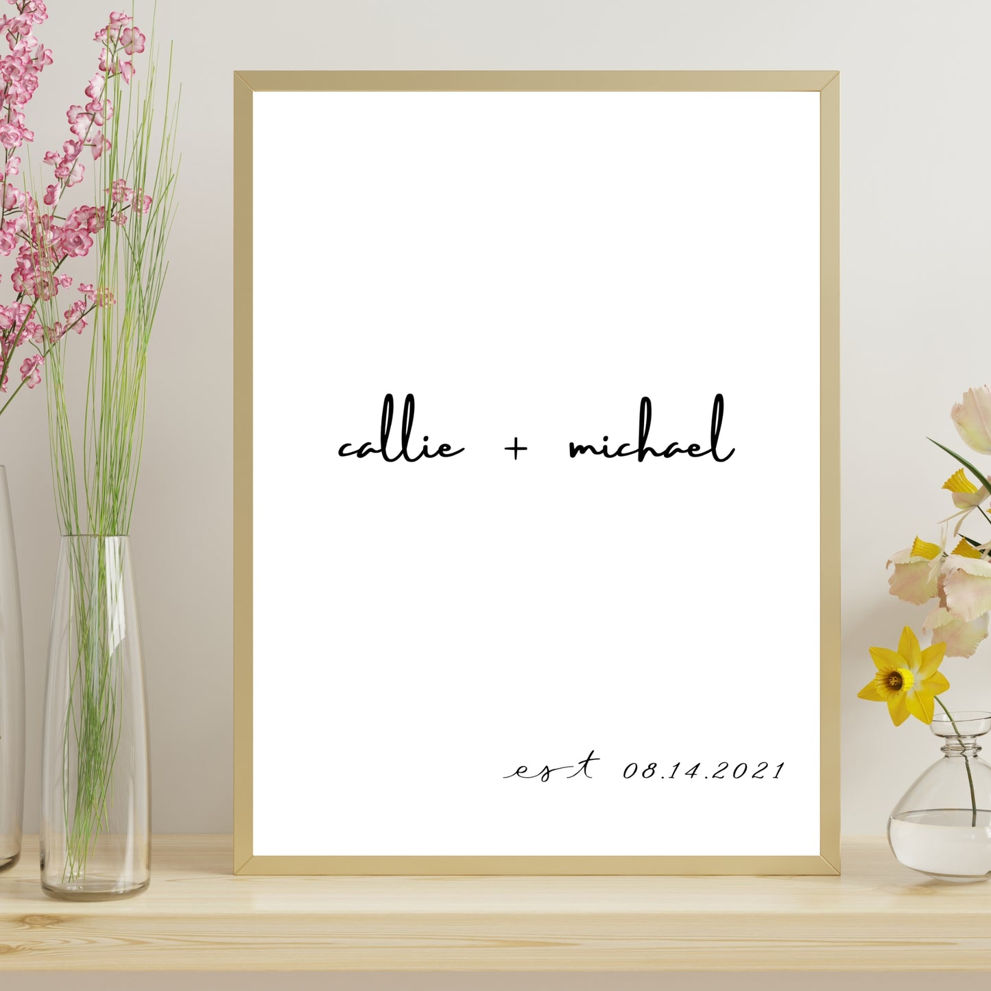 Mrs + Mr Print Anniversary Gift - Customizable