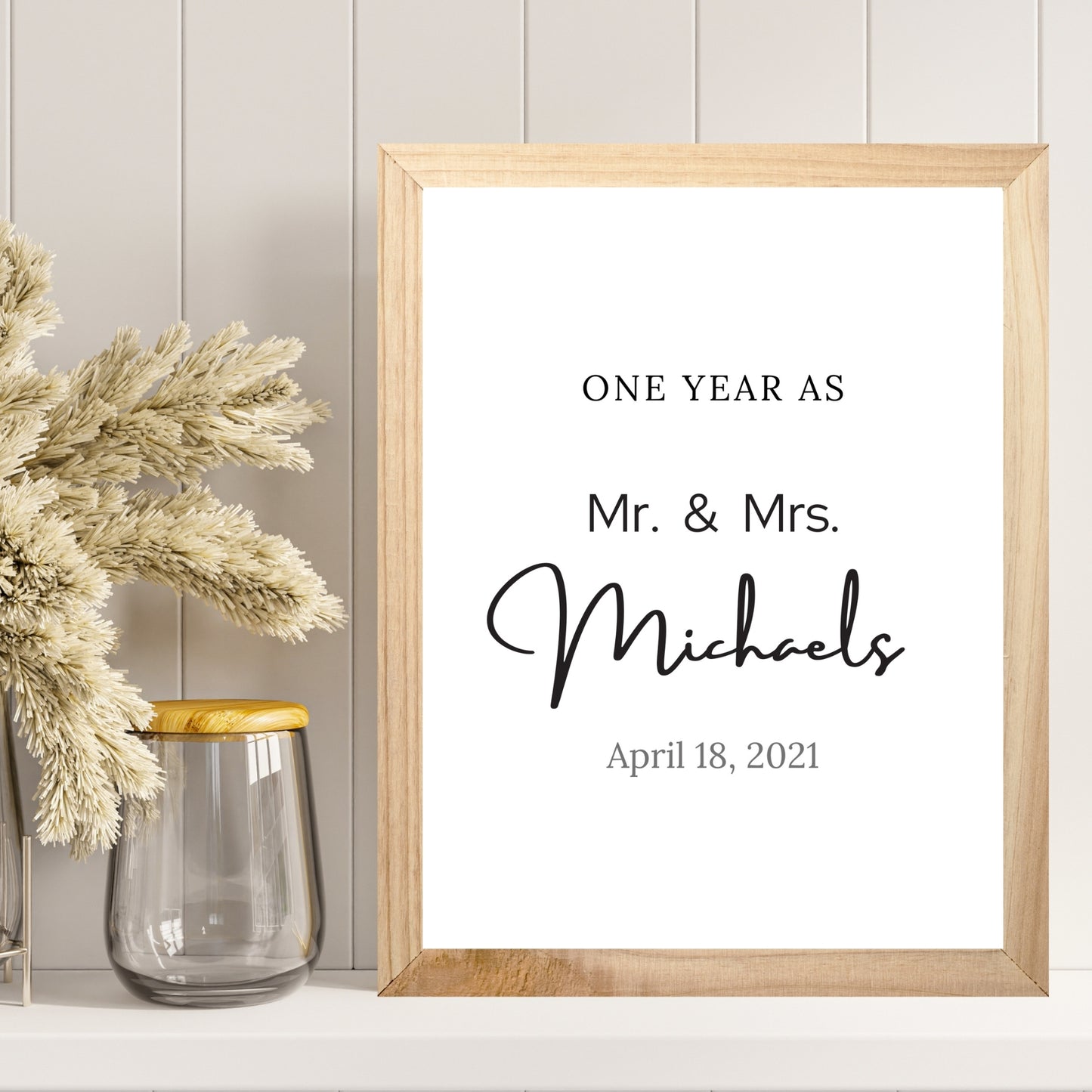 One Year As Mr. and Mrs Anniversary Gift - Customizable