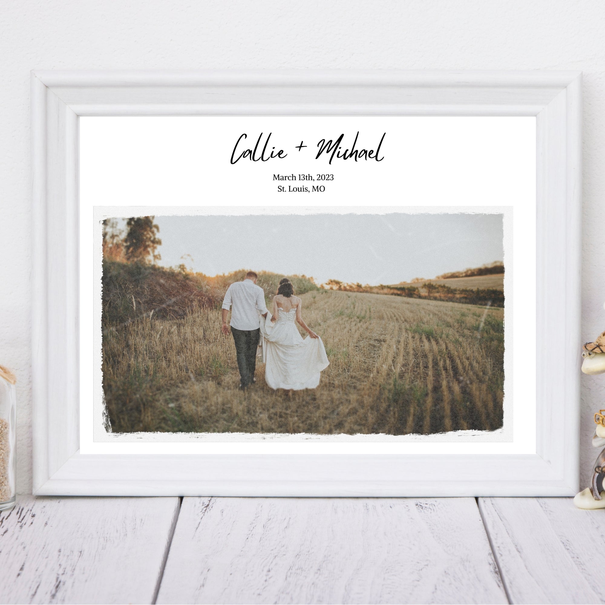 vintage photo of the wedding couple