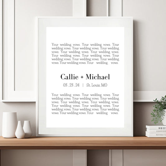 wedding vows printed