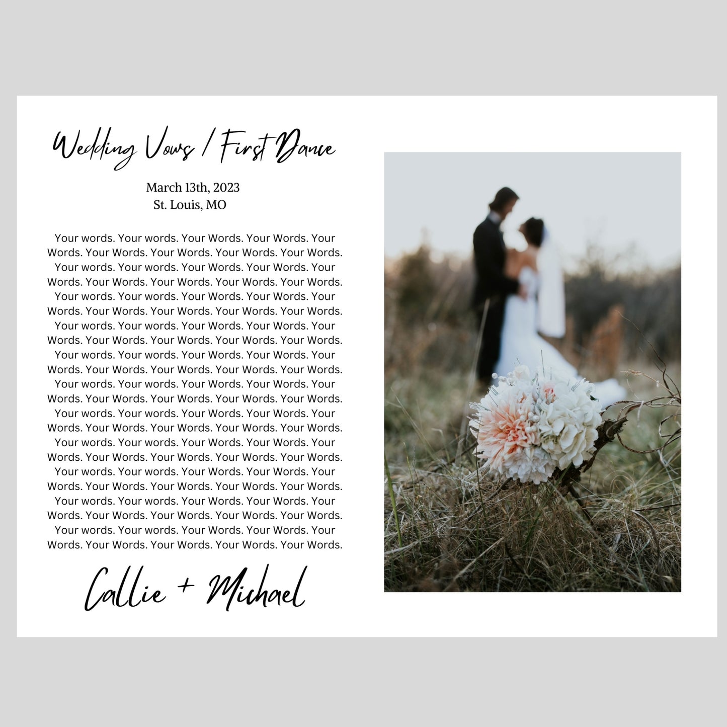 Wedding Vows / First Dance - Customizable