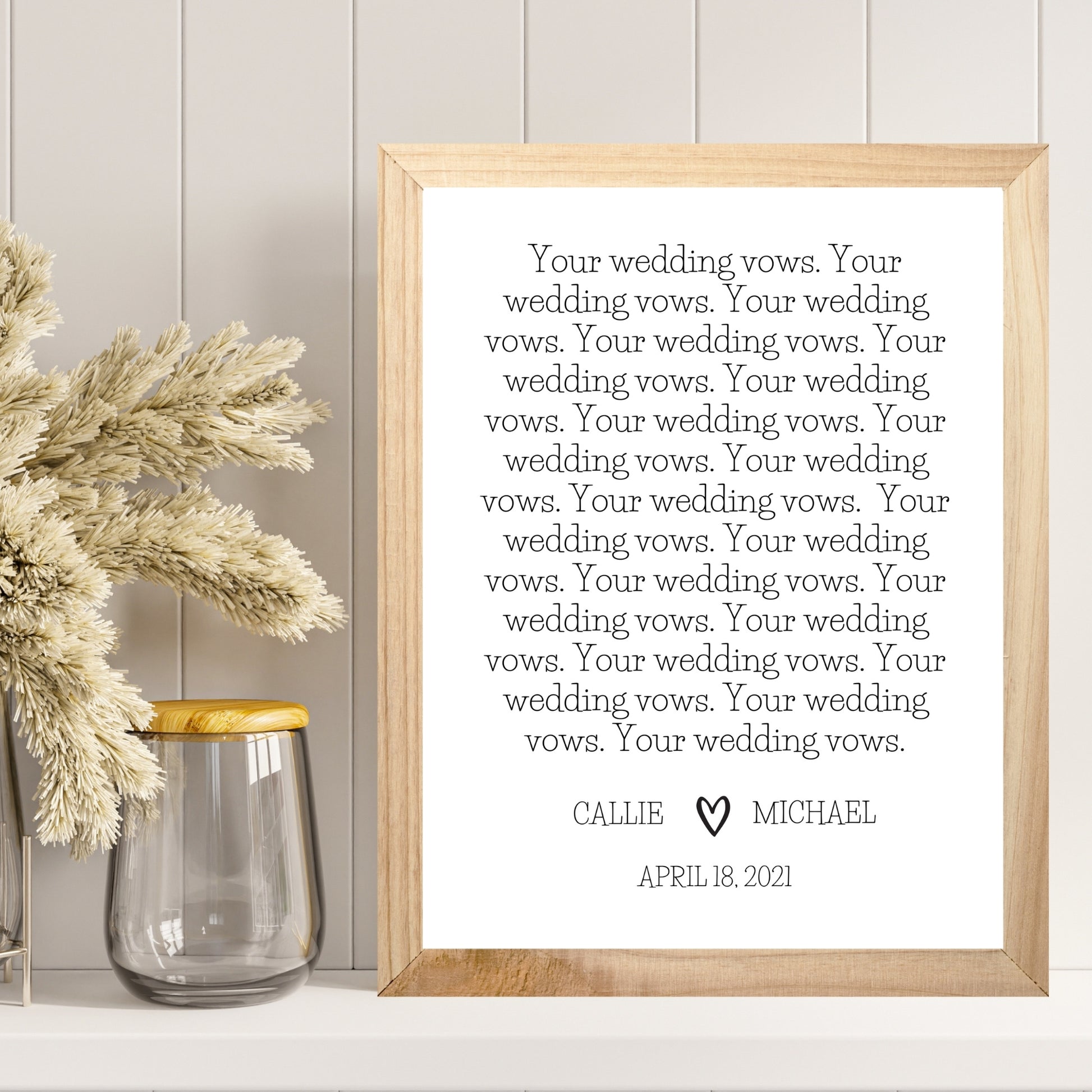 printed wedding vows